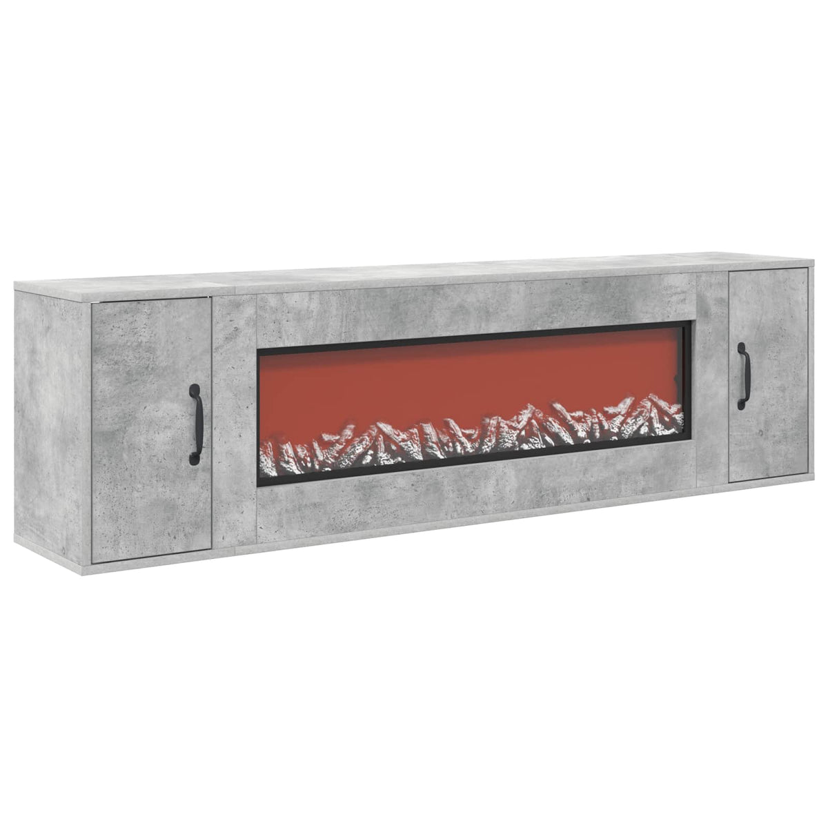 Electric Fireplace Concrete 155 x 30 x 44 cm Engineered wood