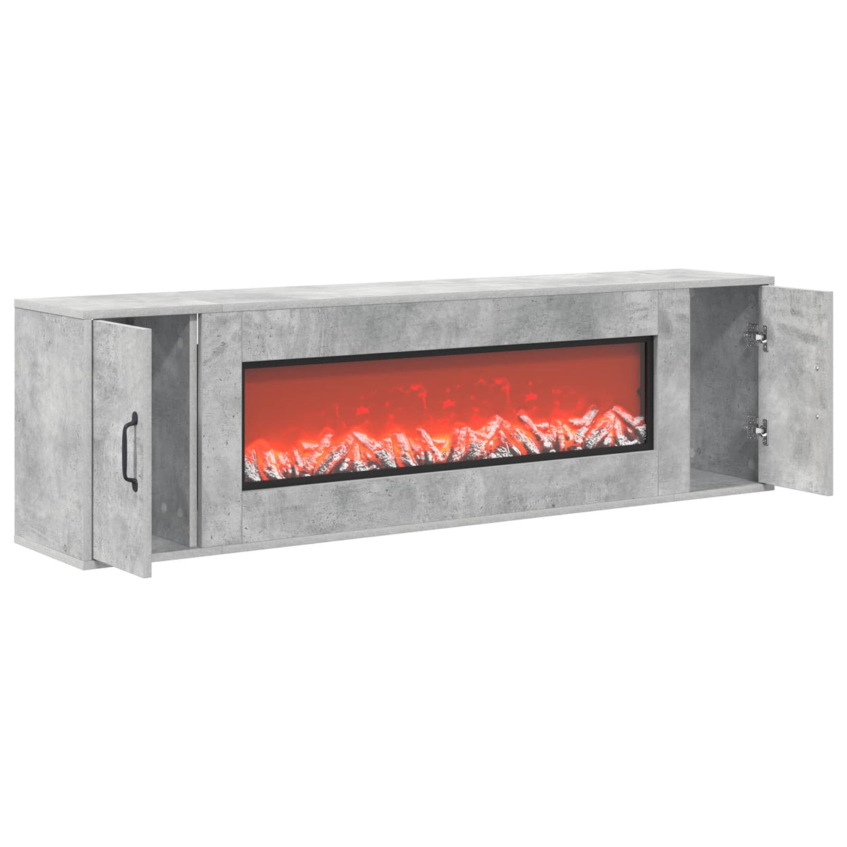 Electric Fireplace Concrete 155 x 30 x 44 cm Engineered wood