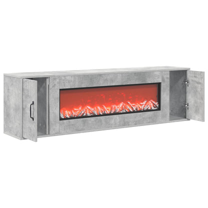 Electric Fireplace Concrete 155 x 30 x 44 cm Engineered wood