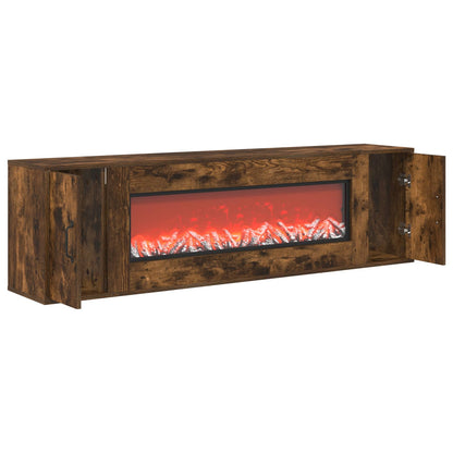 Electric Fireplace Smoked Oak 155 x 30 x 44 cm Engineered wood