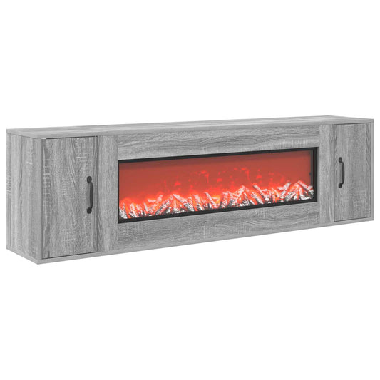 Electric Fireplace Grey Sonoma 155 x 30 x 44 cm Engineered wood