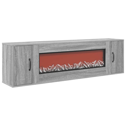 Electric Fireplace Grey Sonoma 155 x 30 x 44 cm Engineered wood