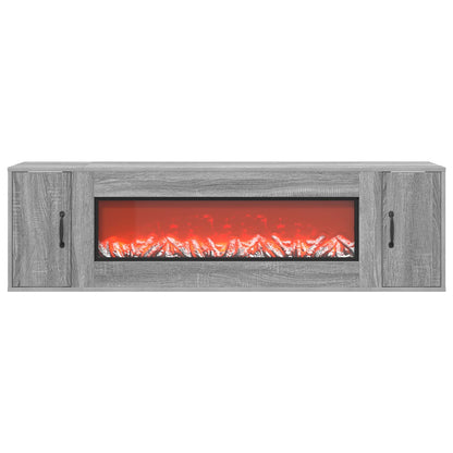 Electric Fireplace Grey Sonoma 155 x 30 x 44 cm Engineered wood