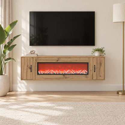 Electric Fireplace Artisan Oak 155 x 30 x 44 cm Engineered wood