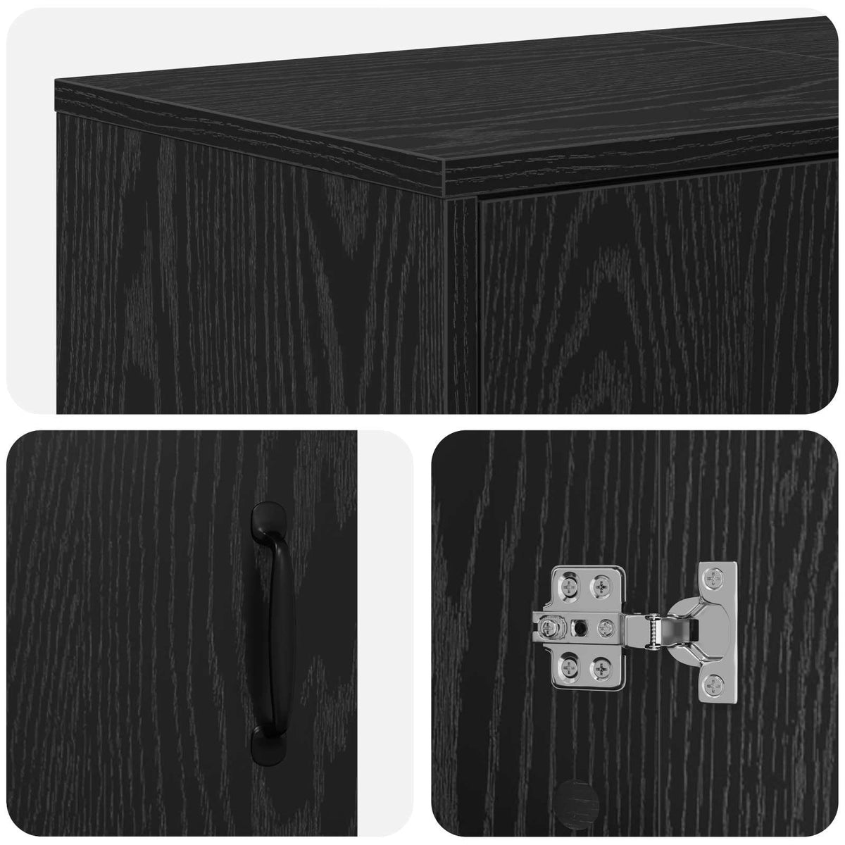 Electric Fireplace Black Oak 110 x 30 x 36.5 cm Engineered wood