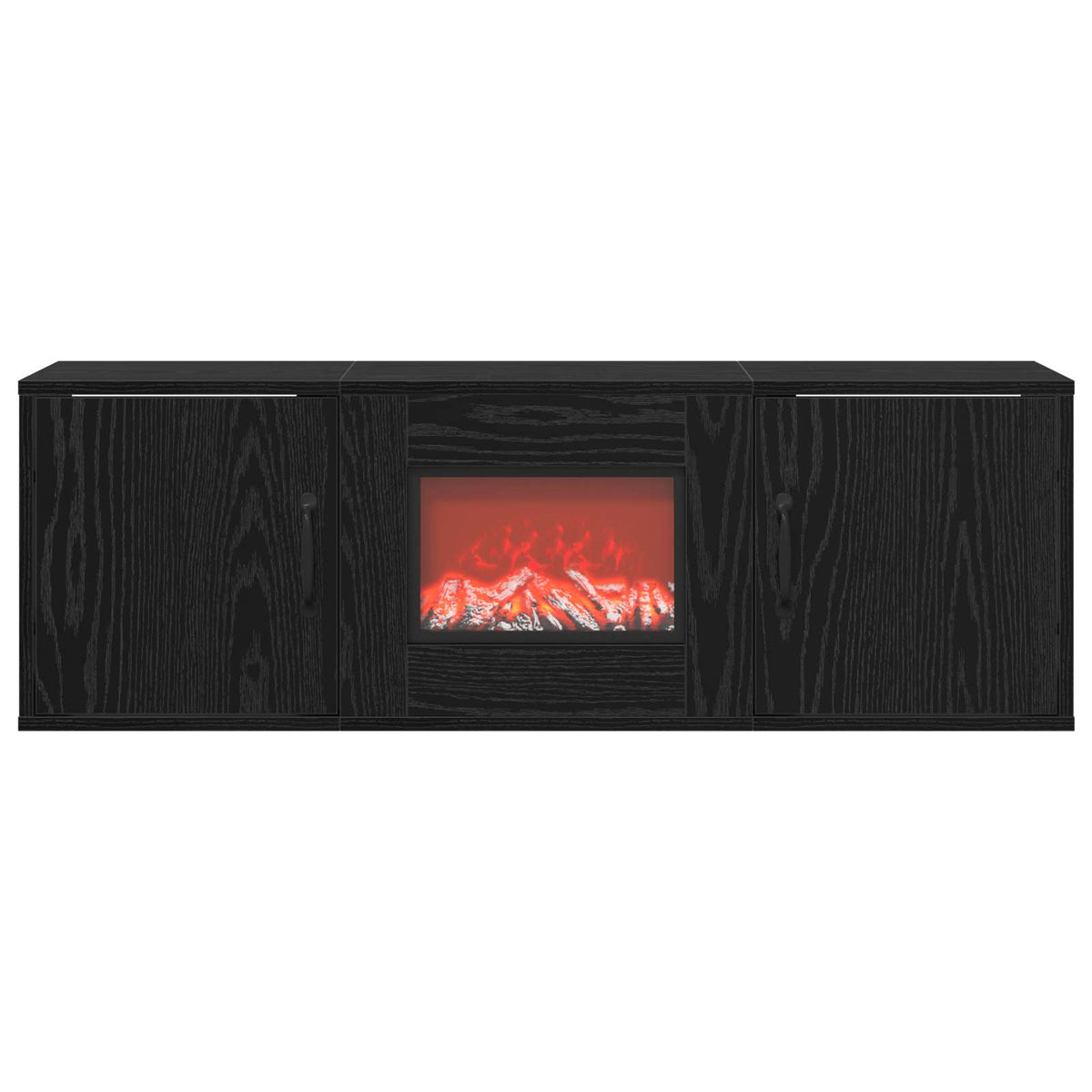 Electric Fireplace Black Oak 110 x 30 x 36.5 cm Engineered wood