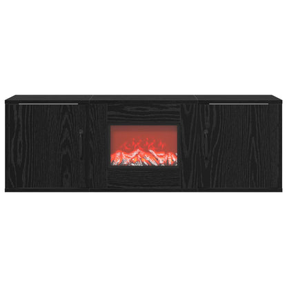 Electric Fireplace Black Oak 110 x 30 x 36.5 cm Engineered wood