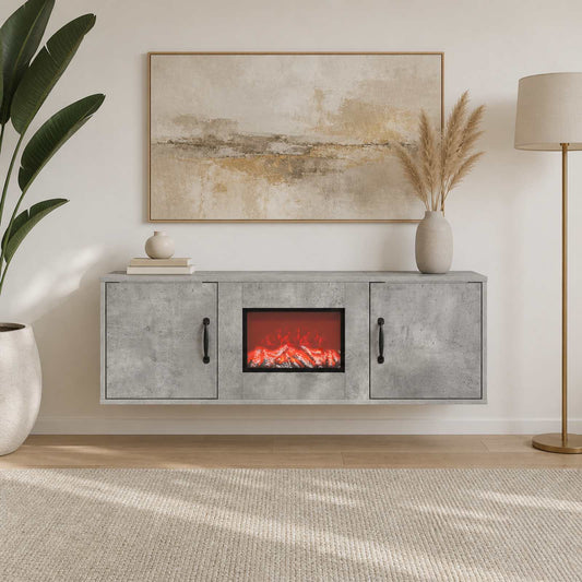 Electric Fireplace Concrete 110 x 30 x 36.5 cm Engineered wood