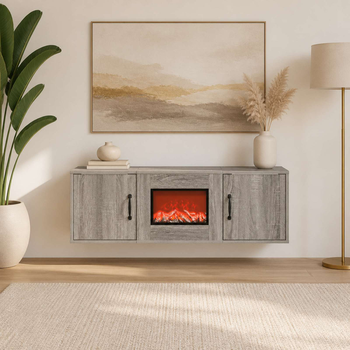 Electric Fireplace Grey Sonoma 110 x 30 x 36.5 cm