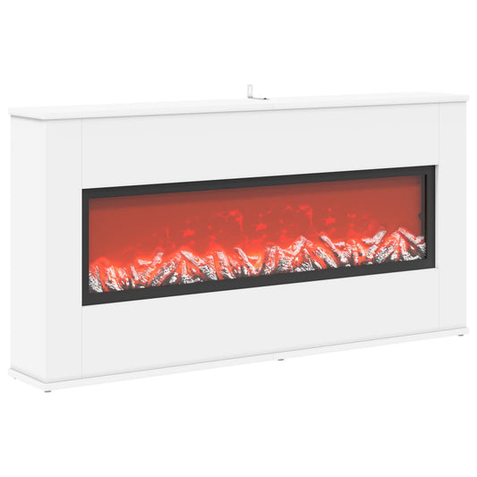Electric Fireplace White 114 x 18 x 58.5 cm Engineered wood