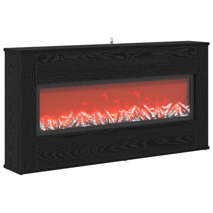 Electric Fireplace Black Oak 114 x 18 x 58.5 cm Engineered wood