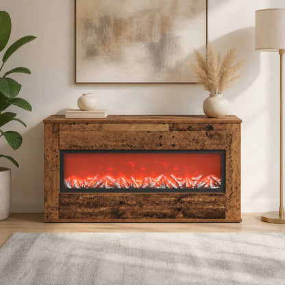 Electric Fireplace Old Wood 114 x 18 x 58.5 cm Engineered wood