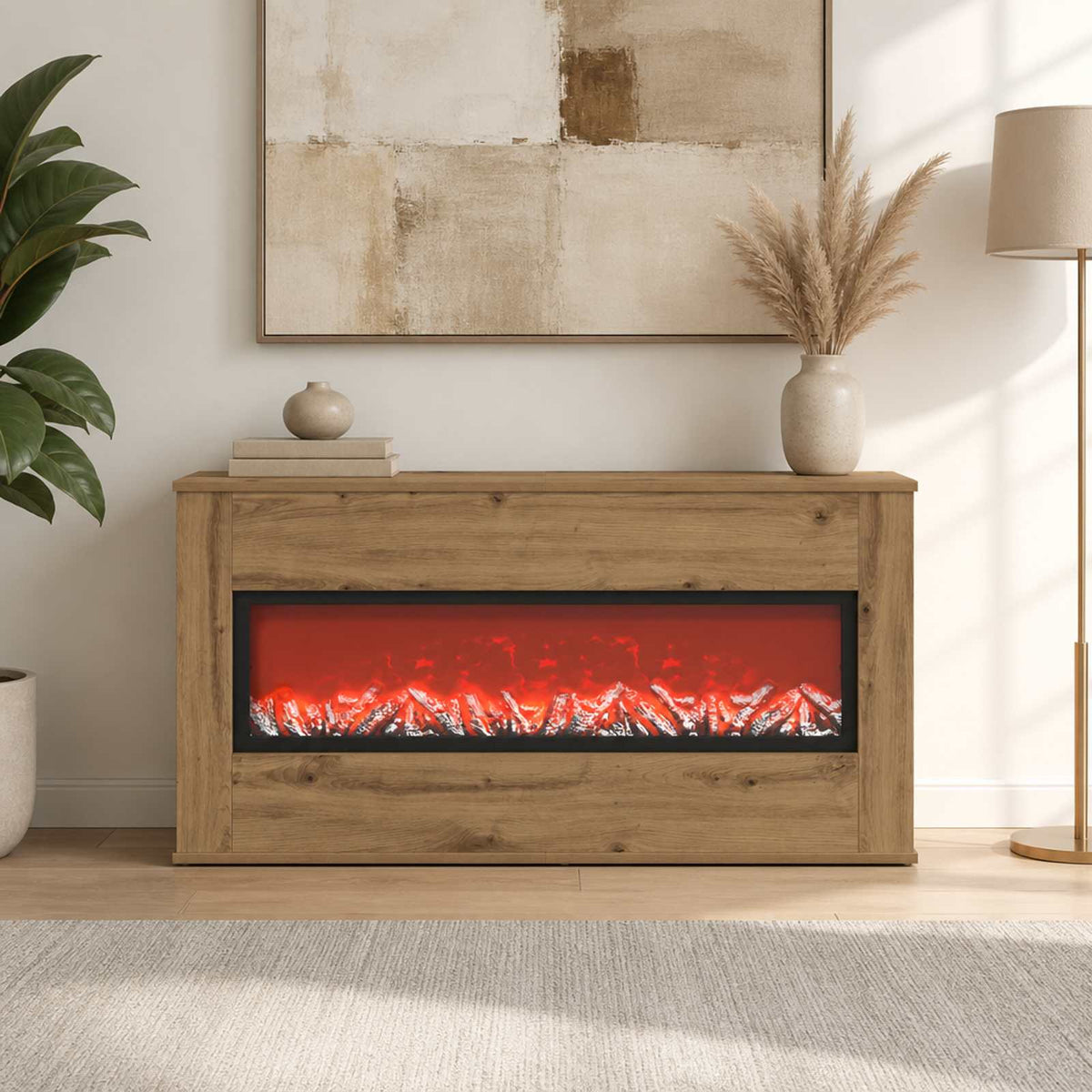 Electric Fireplace Artisan Oak 114 x 18 x 58.5 cm