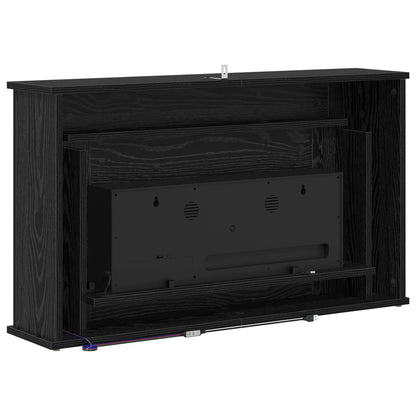 Fireplace with LED Strip Black Oak 92 x 20 x 54 cm
