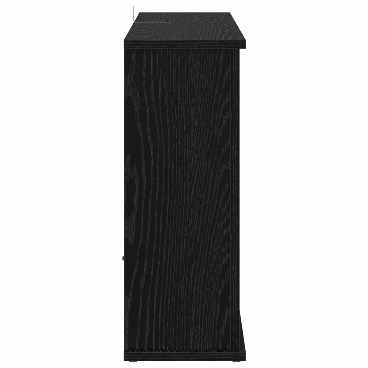 Fireplace with LED Strip Black Oak 92 x 20 x 54 cm