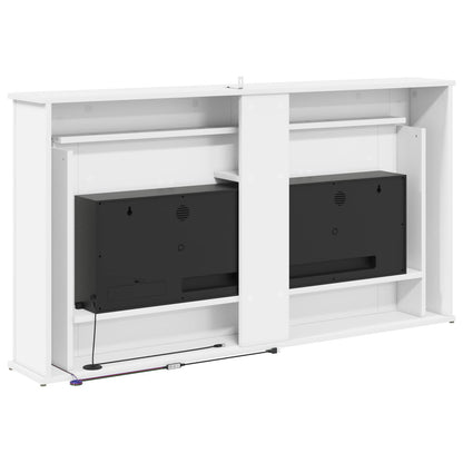 Fireplace with LED Strip White 130 x 20 x 69.5 cm