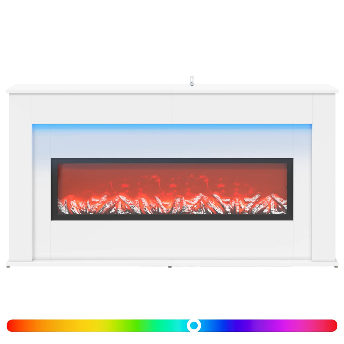 Fireplace with LED Strip White 130 x 20 x 69.5 cm