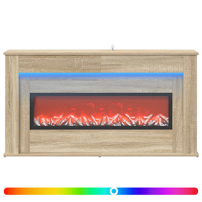 Fireplace with LED Strip Sonoma 130 x 20 x 69.5 cm