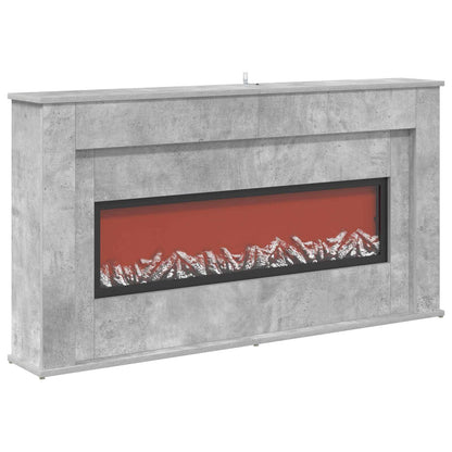 Fireplace with LED Strip Concrete 130 x 20 x 69.5 cm