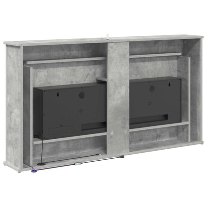 Fireplace with LED Strip Concrete 130 x 20 x 69.5 cm