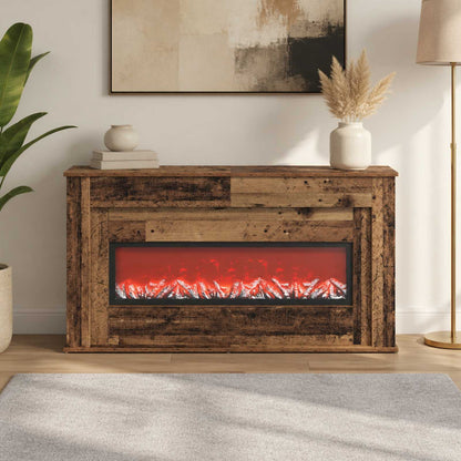 Fireplace with LED Strip Old Wood 130 x 20 x 69.5 cm