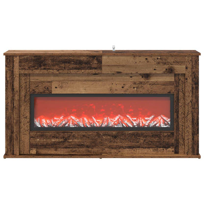 Fireplace with LED Strip Old Wood 130 x 20 x 69.5 cm