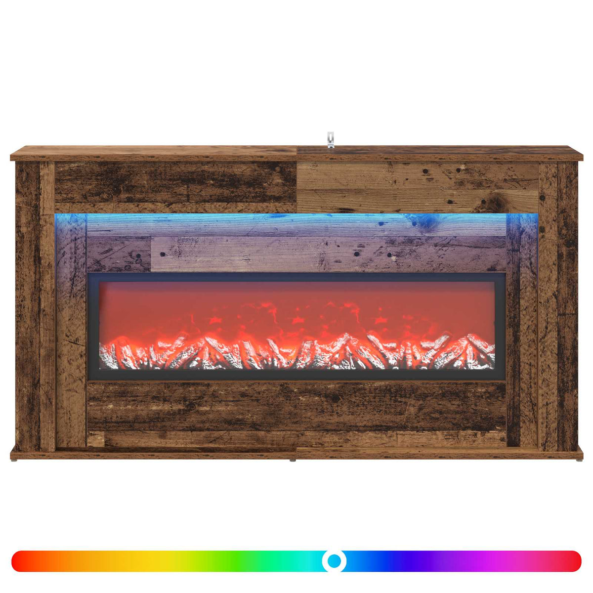 Fireplace with LED Strip Old Wood 130 x 20 x 69.5 cm