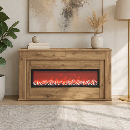 Fireplace with LED Strip Artisan Oak 130 x 20 x 69.5 cm