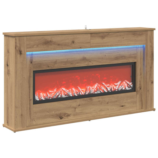 Fireplace with LED Strip Artisan Oak 130 x 20 x 69.5 cm