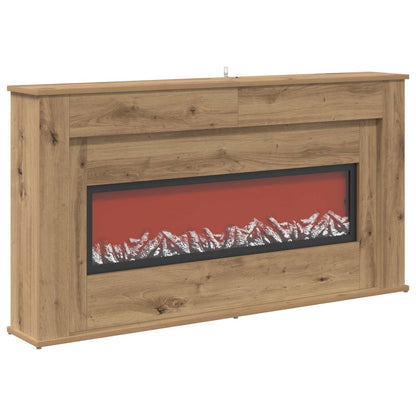 Fireplace with LED Strip Artisan Oak 130 x 20 x 69.5 cm