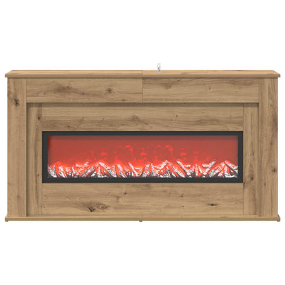 Fireplace with LED Strip Artisan Oak 130 x 20 x 69.5 cm