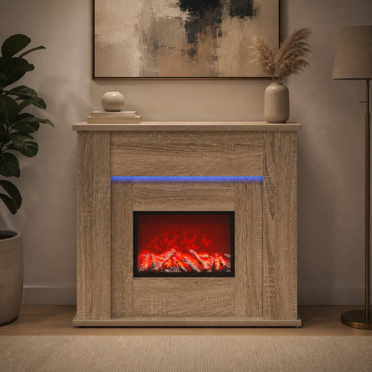 Fireplace with LED Strip Sonoma 63 x 20 x 54.5 cm