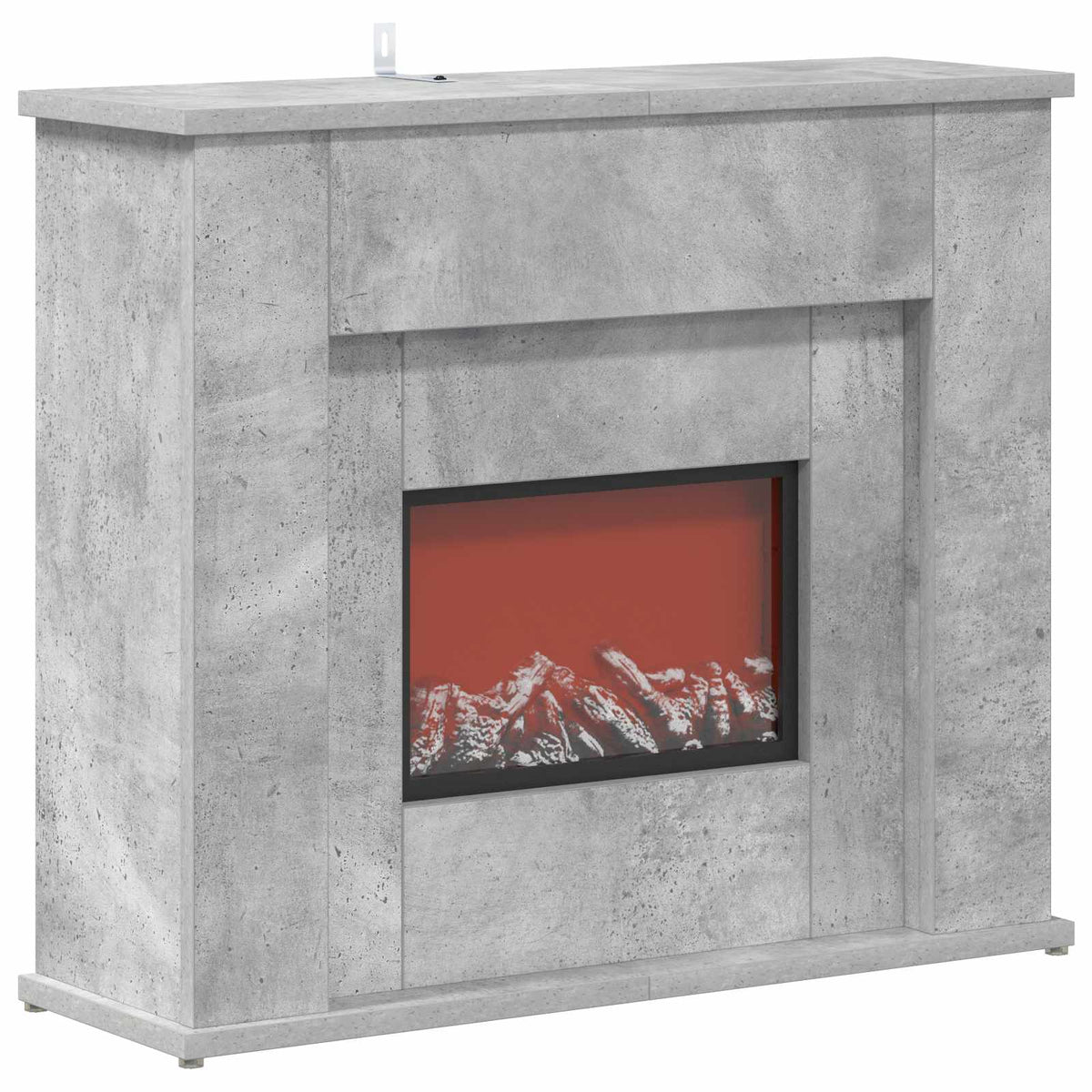Fireplace with LED Strip Concrete 63 x 20 x 54.5 cm