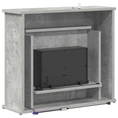 Fireplace with LED Strip Concrete 63 x 20 x 54.5 cm