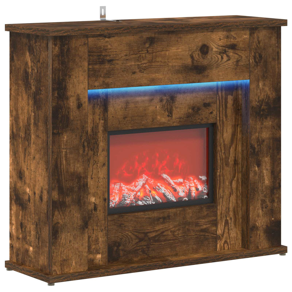 Fireplace with LED Strip Smoked Oak 63 x 20 x 54.5 cm
