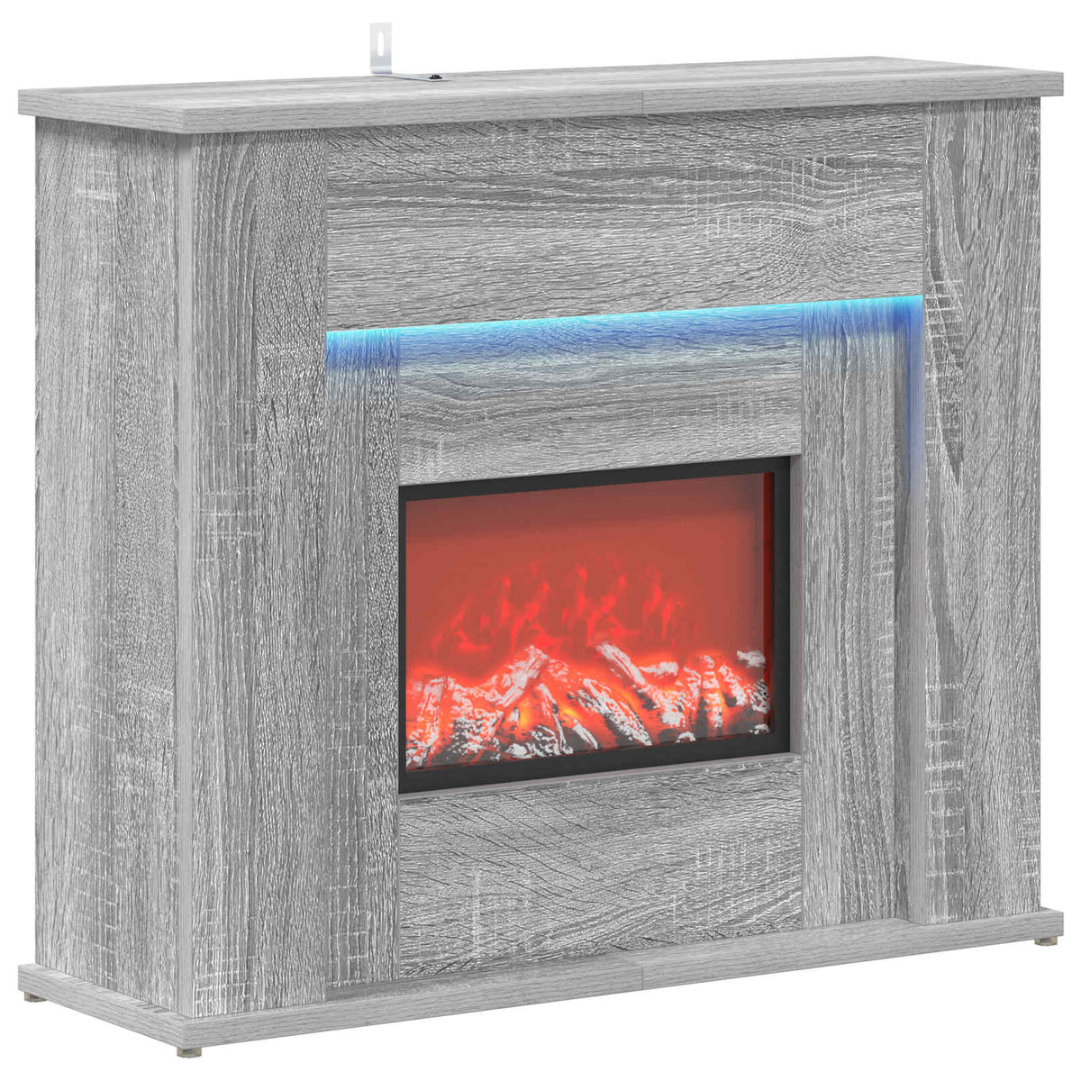 Fireplace with LED Strip Grey Sonoma 63 x 20 x 54.5 cm