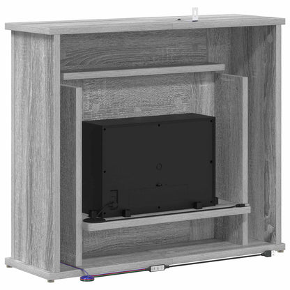 Fireplace with LED Strip Grey Sonoma 63 x 20 x 54.5 cm