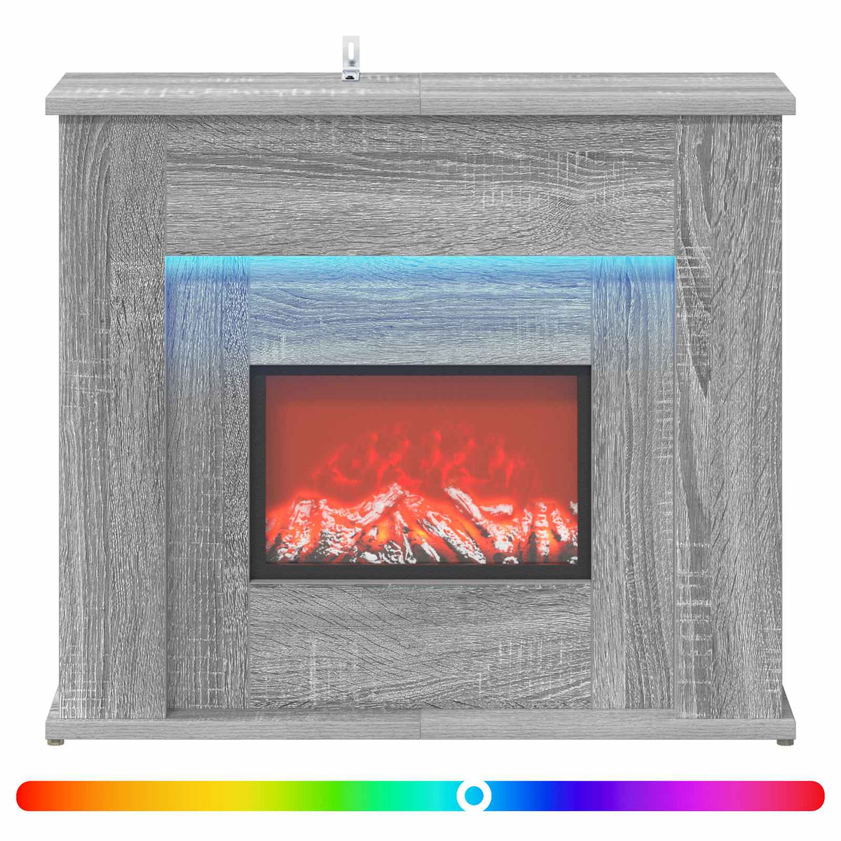 Fireplace with LED Strip Grey Sonoma 63 x 20 x 54.5 cm