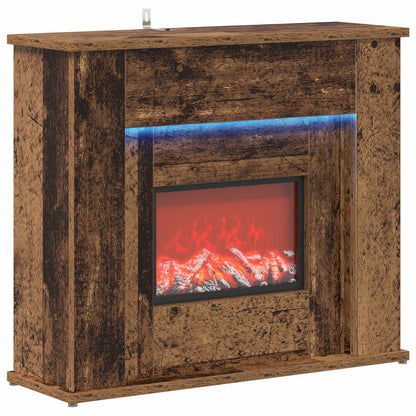 Fireplace with LED Strip Old Wood 63 x 20 x 54.5 cm