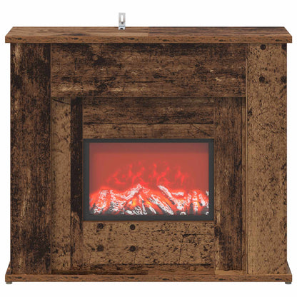 Fireplace with LED Strip Old Wood 63 x 20 x 54.5 cm