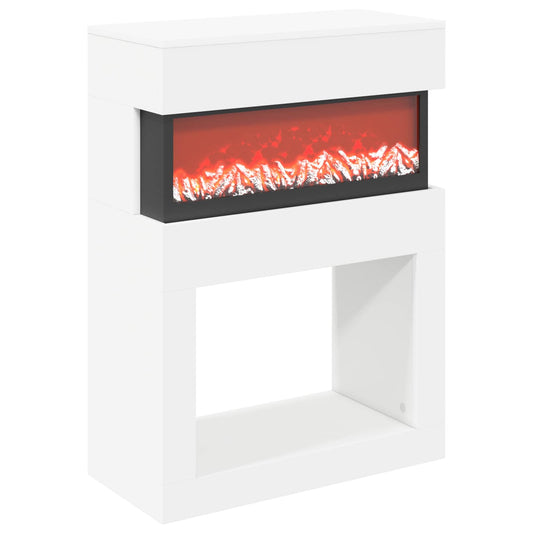 Electric Fireplace White 64 x 30 x 87 cm Engineered wood