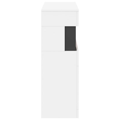Electric Fireplace White 64 x 30 x 87 cm Engineered wood