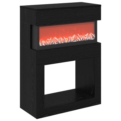 Electric Fireplace Black Oak 64 x 30 x 87 cm Engineered wood