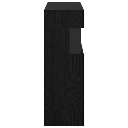 Electric Fireplace Black Oak 64 x 30 x 87 cm Engineered wood