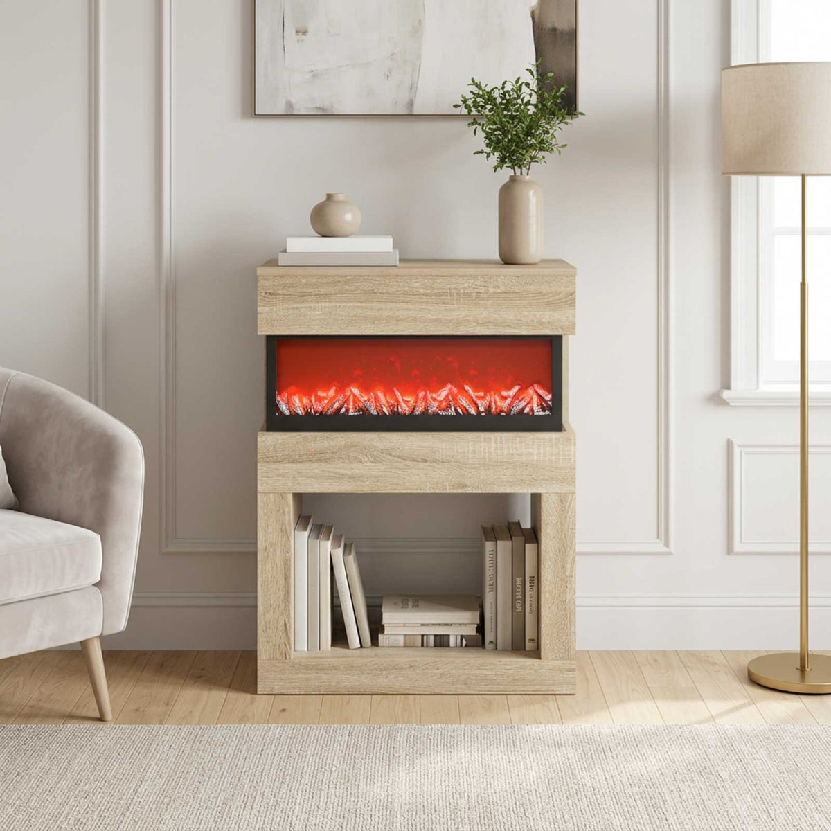 Electric Fireplace Sonoma 64 x 30 x 87 cm Engineered wood