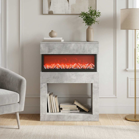 Electric Fireplace Concrete 64 x 30 x 87 cm Engineered wood