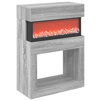 Electric Fireplace Grey Sonoma 64 x 30 x 87 cm Engineered wood