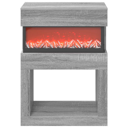 Electric Fireplace Grey Sonoma 64 x 30 x 87 cm Engineered wood