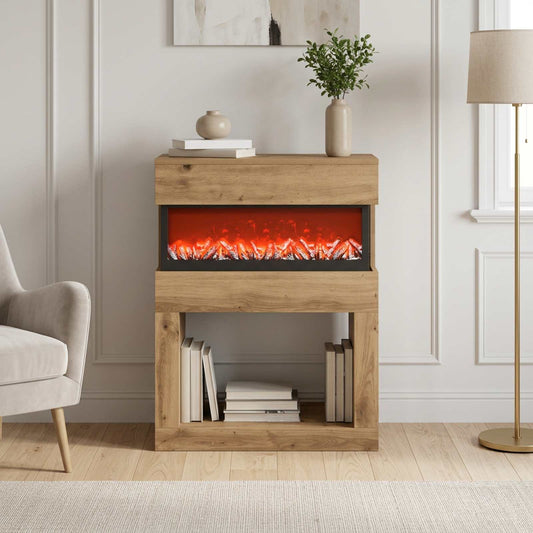 Electric Fireplace Artisan Oak 64 x 30 x 87 cm Engineered wood