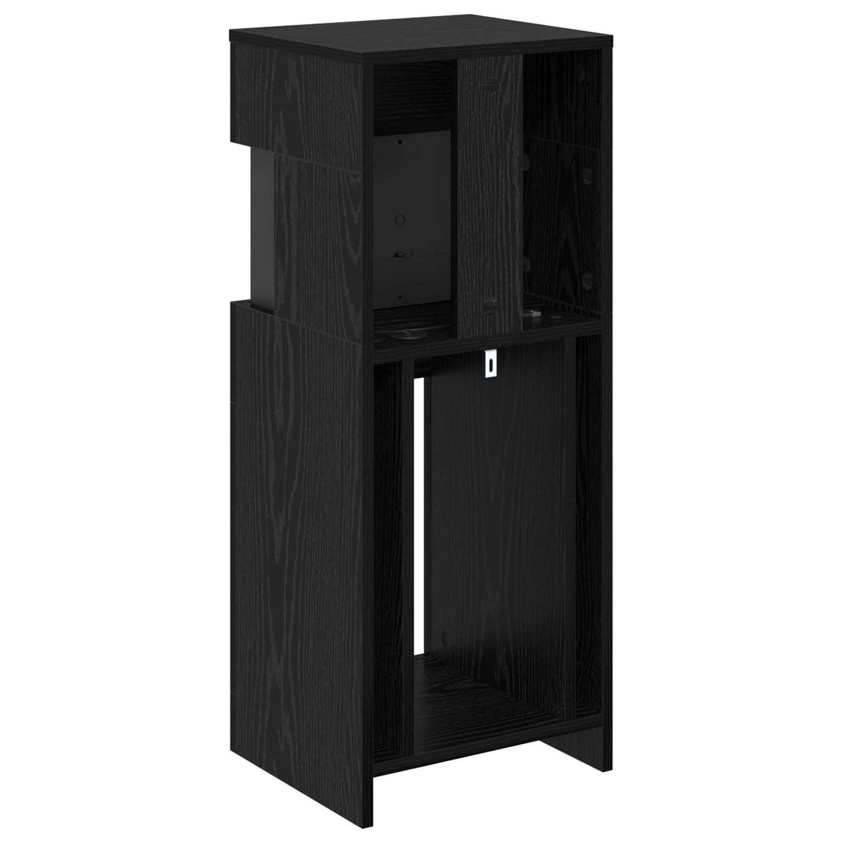 Electric Fireplace Black Oak 35 x 30 x 86 cm Engineered wood